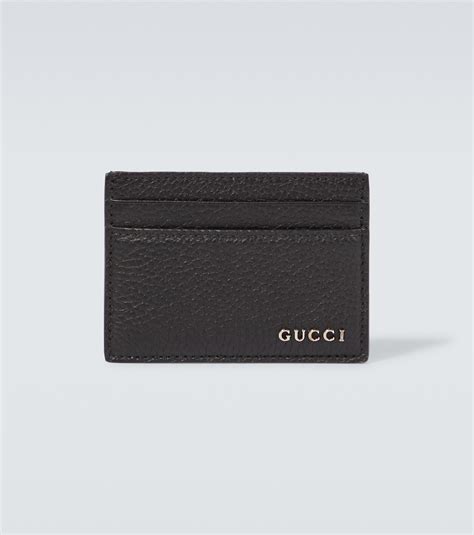 gucci black logo stripe card holder|gucci black leather card holder.